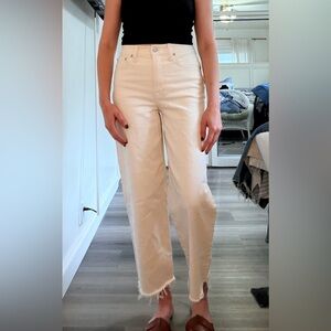 Madewell Perfect Vintage Wide-Leg Crop Jeans | Size 27 | Off-White